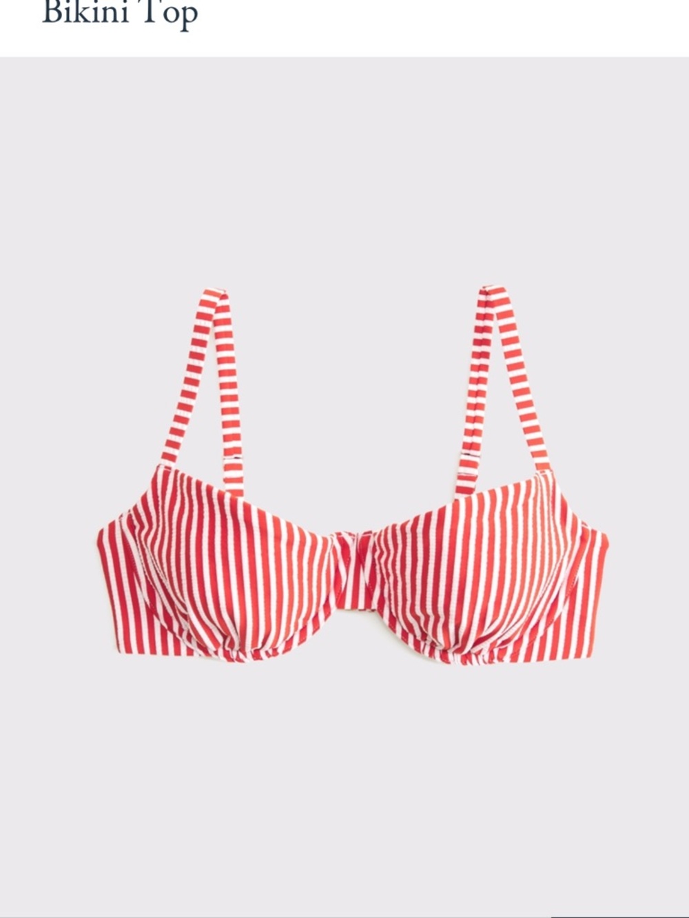 Abercrombie and Fitch Bikini top Curve Love Red and White Striped Bikini Top - Picture 4 of 11